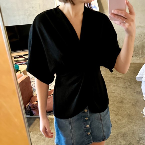 ASOS DESIGN knot front top with kimono sleeve - Picture 6 of 10